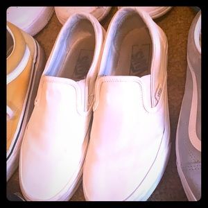 White slip on vans